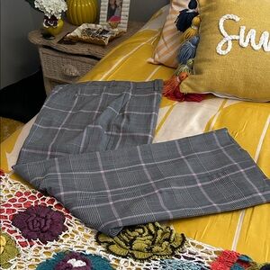 J. C Ladies  Black and Pink Plaid Fabric Pants.